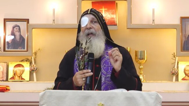 Bishop Mar Mari Emmanuel speaks at the Wakeley Church, Sydney.