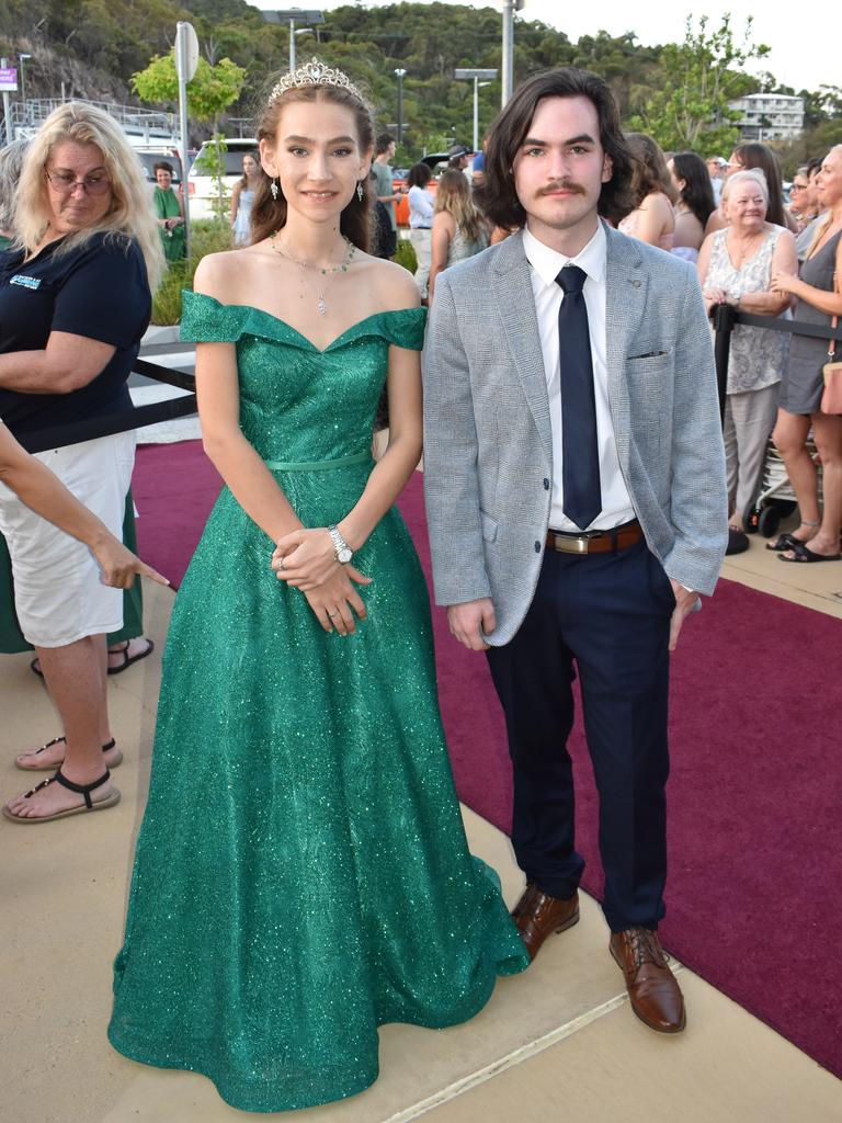 Connor Keogh and Acadia Simmonds at the Proserpine State High School formal at Shute Harbour Marine Terminal on November 15, 2023. Photo: Zoe Devenport