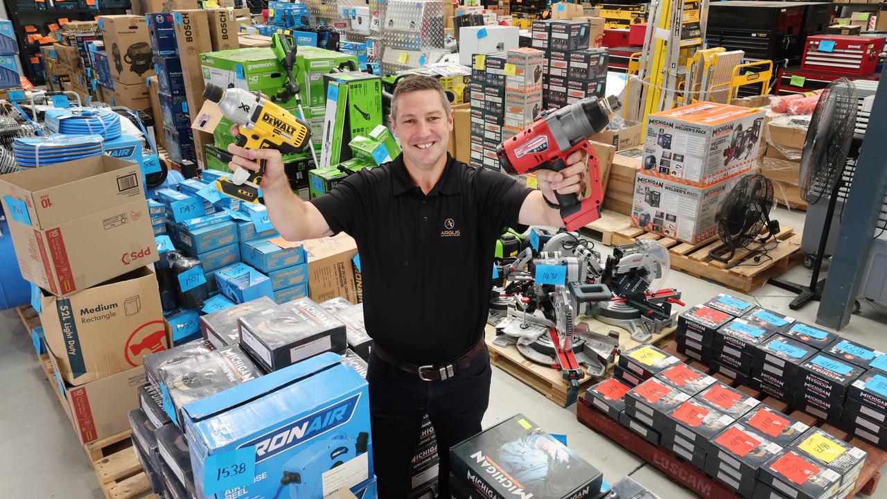 Glenn Screech of Argus Auctions with some of the tools being auctioned. Picture Glenn Hampson