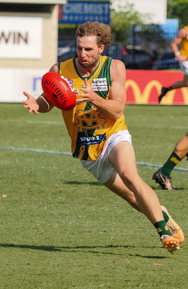 Captain Dylan Landt has led St Mary's well through the early stages of the 2023-24 NTFL season. Picture: David Bradley / AFLNT Media