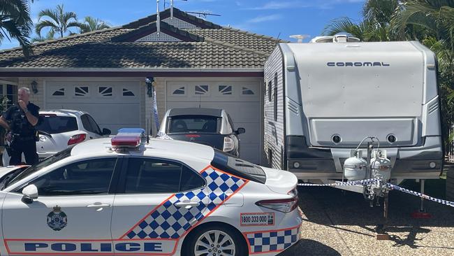 The scene of a home on Milea St, Bongaree where police found a 51-year-old woman dead in her home. Picture: Aaron Goodwin