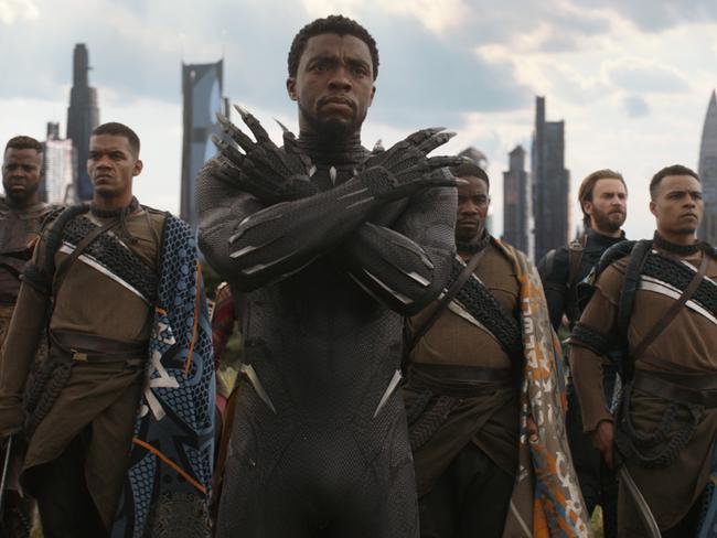 Black Panther/T'Challa (played by Chadwick Boseman), pictured here in the coming Avengers: Infinity War, was a huge hit in his own groundbreaking film released in February.