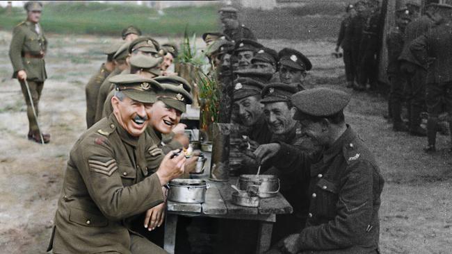 Scene from director Peter Jackson's WWI documentary They Shall Not Grow Old.