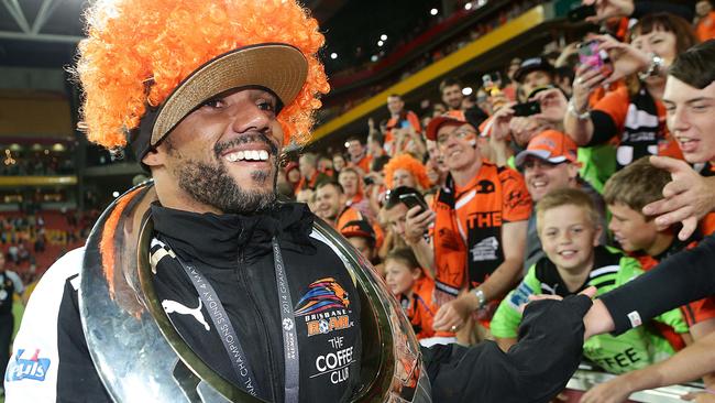 Henrique after Roar’s win over the Western Sydney Wanderers in the 2014 A-League grand final. Picture: Jono Searle.