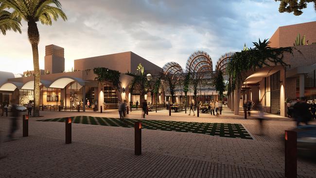 Artist impression of The Lanes Shopping Centre proposed by Sunland for a site at Clear Island Waters. Picture: Sunland Group