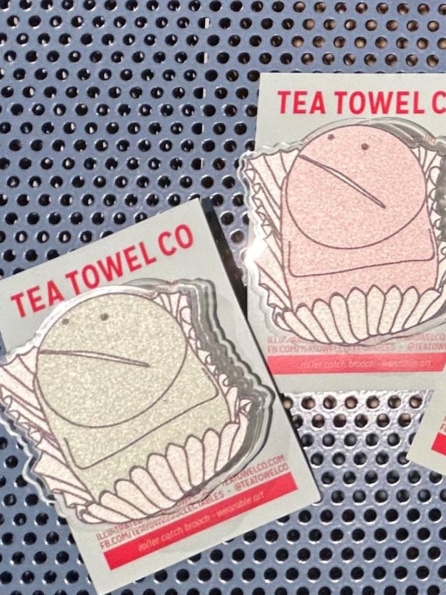 Adelaide brand Tea Towel and Co's frog brooches. Picture: Supplied