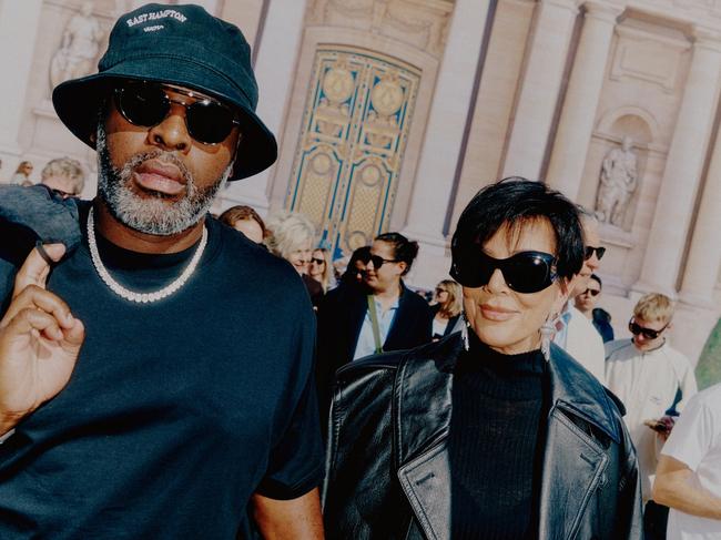 Jenner and her boyfriend Corey Gamble. Picture: Julien Lienard/Getty Images for Balenciaga