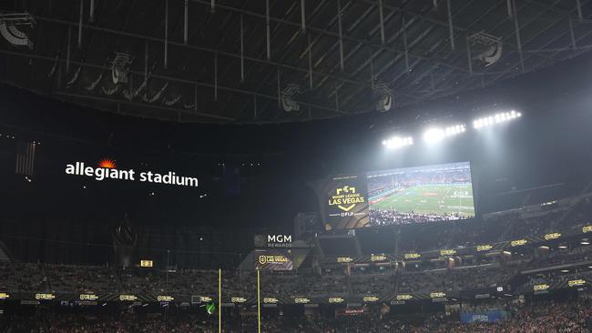 The roof under darkness during the NRL double header on Sunday. Picture: Ezra Shaw/Getty Images