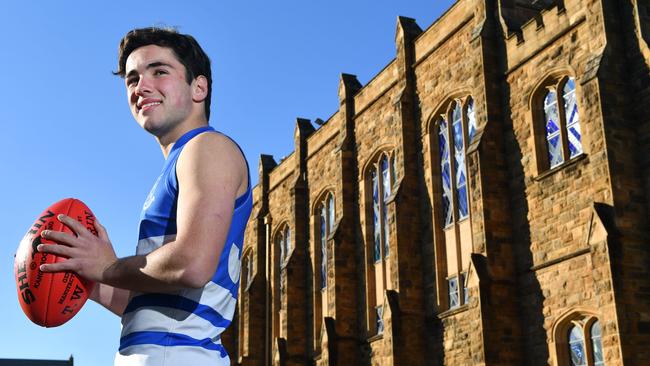 St Peter's College footballer Henry Nelligan. Picture: AAP Image/Keryn Stevens