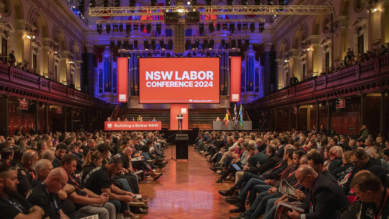 800 delegates filled Sydney’s Town Hall for the NSW Labor Conference. Picture: NewsWire / Simon Bullard.