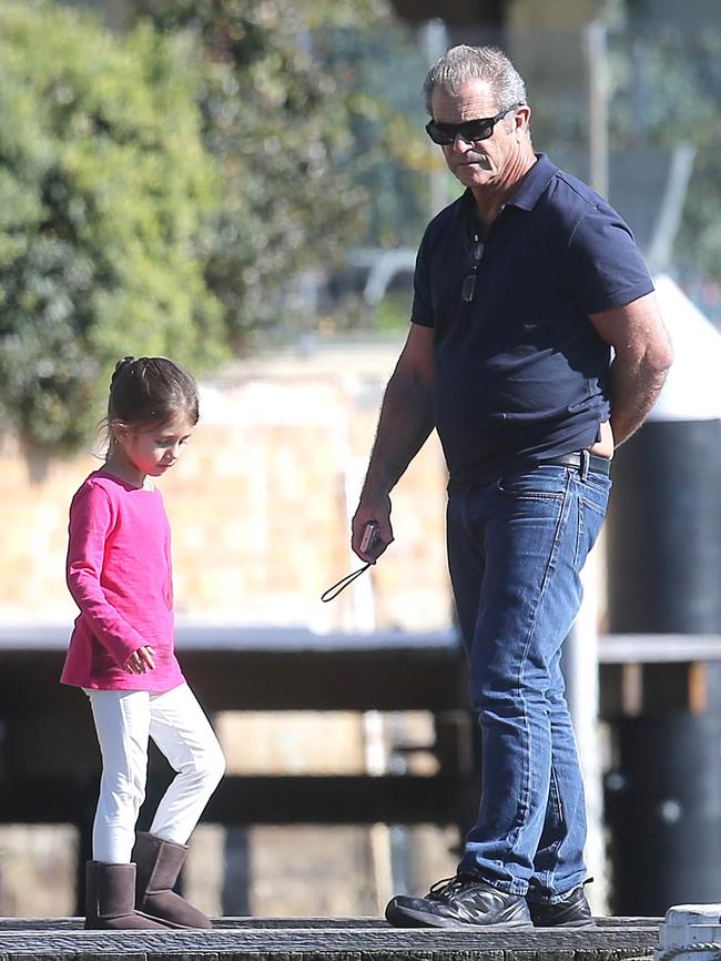 Mel Gibson and daughter Lucia Gibson spotted in Sydney. Picture: INFphoto.com