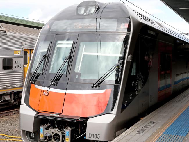 SYDNEY, AUSTRALIA - NewsWire Photos APRIL 1, 2021: Exterior of the new Mariyung train that is part of  the new intercity fleet train, Central station.Picture: NCA NewsWire / Damian Shaw