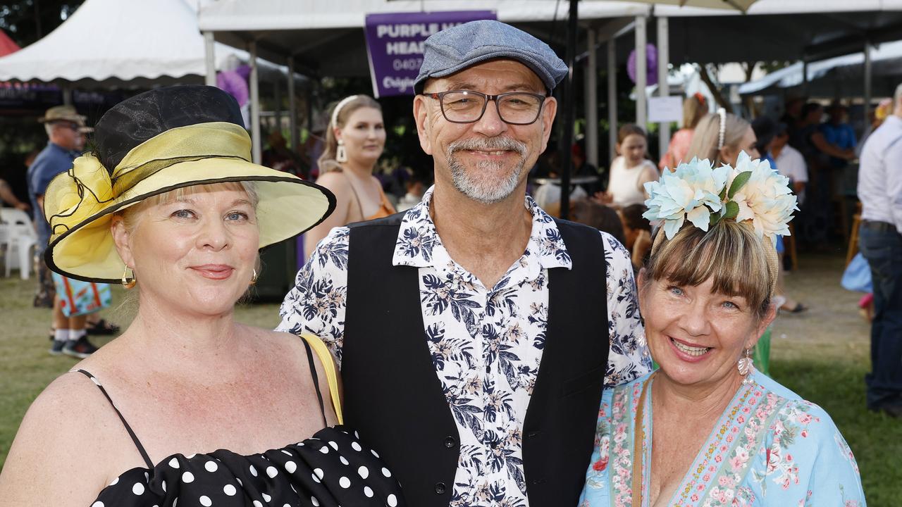 Leanne Davies, Anthony Davies and Anneliese Murray at the Gordonvale Cup, held at the Gordonvale Turf Club. Picture: Brendan Radke