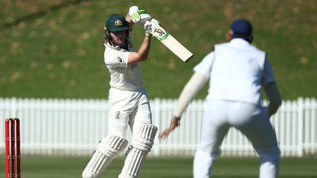 SYDNEY, AUSTRALIA - DECEMBER 08: Will Pucovski of Australia A bats during day three of the International Tour match between Australia A and India A at Drummoyne Oval on December 08, 2020 in Sydney, Australia. (Photo by Jason McCawley/Getty Images)