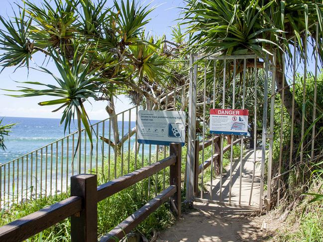 The oceanview track at Burleigh Head is closed again, due to the recent rain/weather events. Picture: Jerad Williams