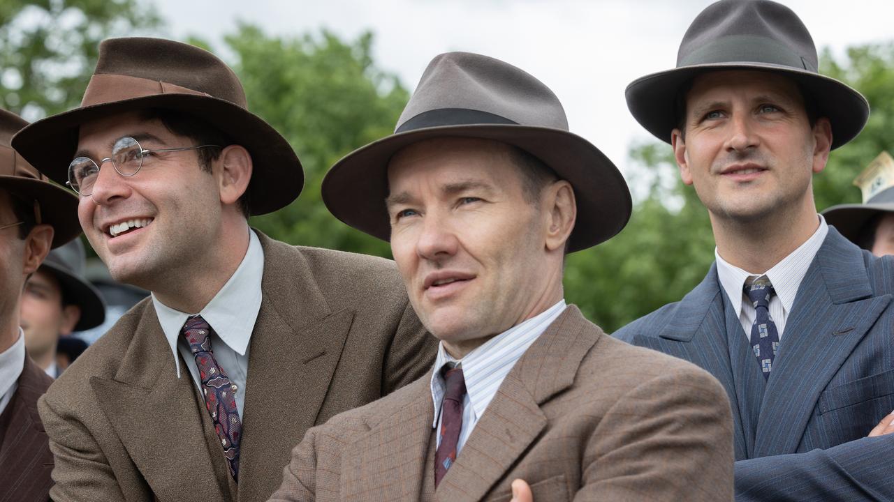 Joel Edgerton (centre) as head rowing coach Al Ulbrickson in director George Clooney’s The Boys in the Boat.