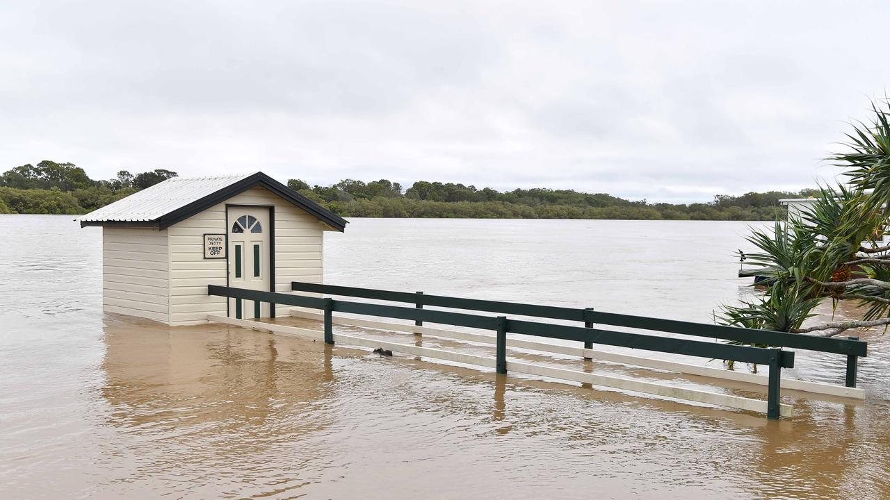 Bradman Ave remains closed as residents prepare for more rain and heavy flooding to hit the Sunshine Coast. Picture: Patrick Woods.