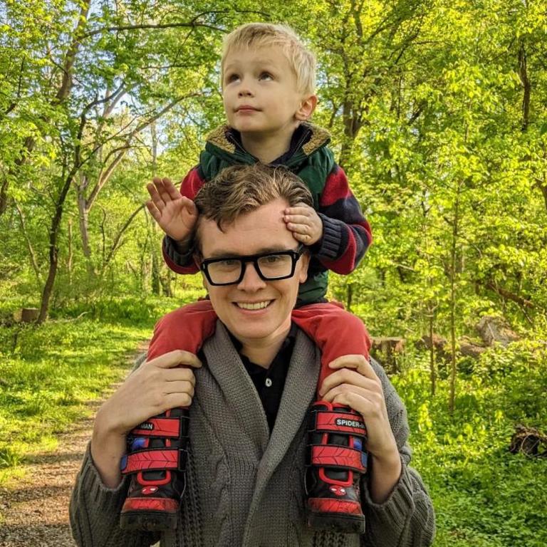 Malcolm Collins, 37, who heads up a 'pronatalist' movement encouraging large families, came under fire after smacking his two-year-old in the face during an interview with The Guardian. Picture: Instagram