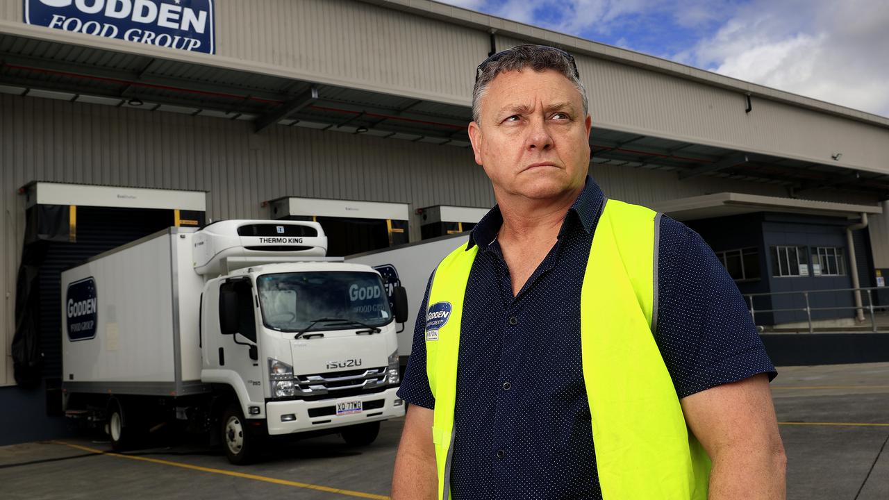 Jeff Godden of Godden Food Group on the Gold Coast in Queensland says the impact of close contact rules has seen him stand down over half his truck drivers. Picture: Adam Head