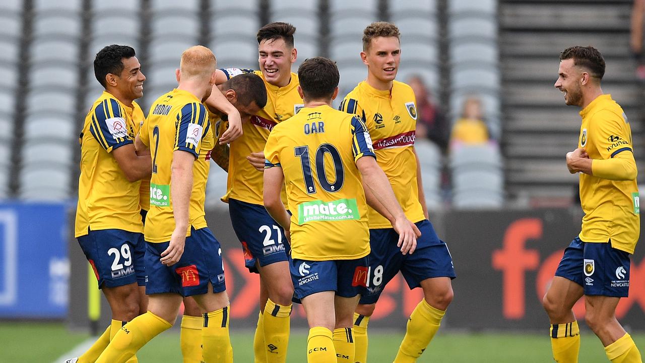 Back in action: The Mariners have leapt from the bottom of the A-League ladder.