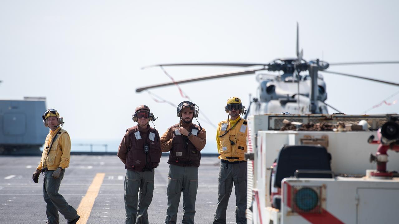 Italian aircraft carrier ITS Cavour gave media a glimpse into what a standard few hours aboard the mammoth vessel looks like. Picture: Pema Tamang Pakhrin