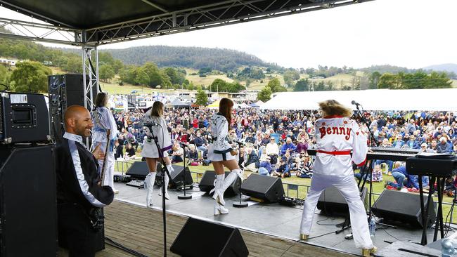 A Taste of the Huon food and wine festival in 2020. ABBA cover band, Bjorn Again, drew a large crowd. Picture: Matt Thompson.