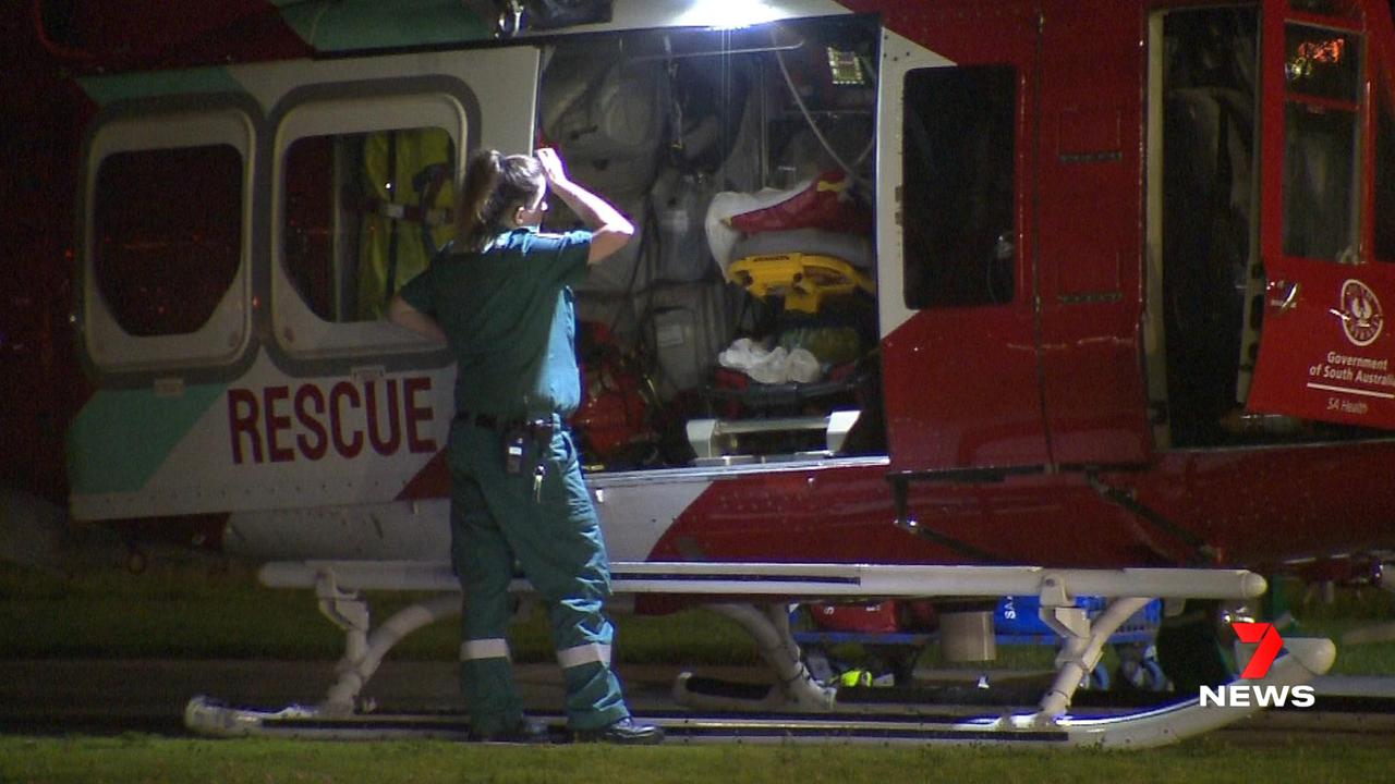 A 10-year-old boy is fighting for life in hospital after a horror rollover on the Tod Highway at Murdinga. Picture: 7 News