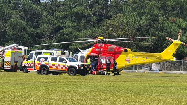 The Westpac chopper leaving the York Street Oval on November 13