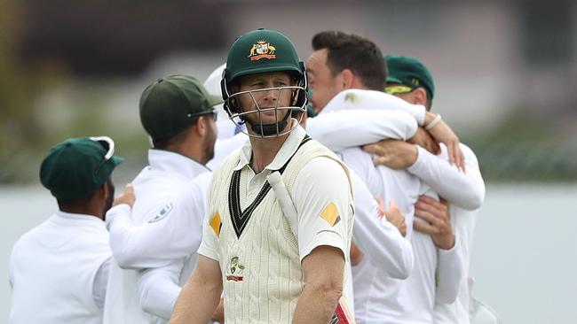 And the South Africans keep celebrating, this time the wicket of Adam Voges.