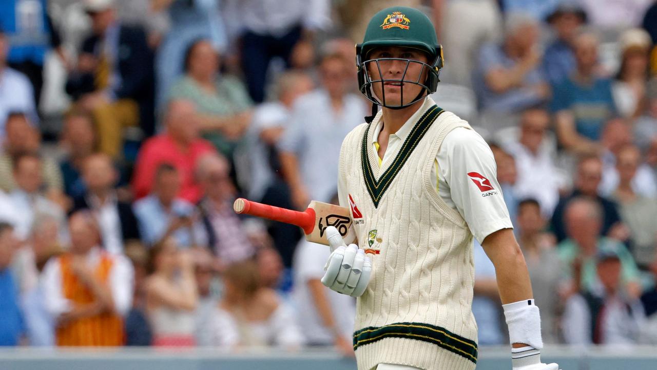 Australia's Marnus Labuschagne walks back to the pavilion. Picture: AFP