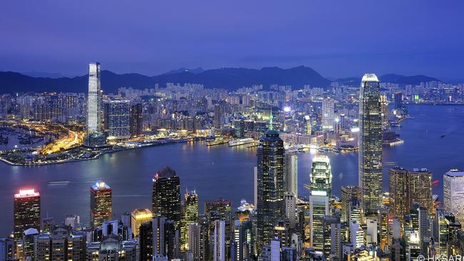 View of the Kong Kong skyline from Hong Kong Island to the Chinese mainland. Picture: Supplied