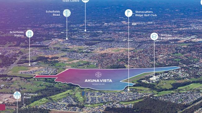 Map of Akuna Vista estate, Schofields. Picture: Supplied