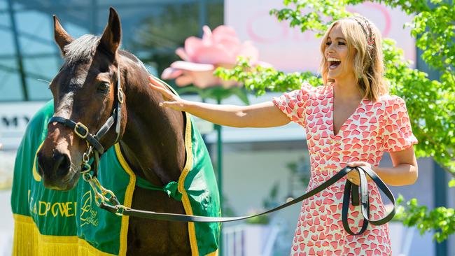 Very Special Kids ambassador Olivia Molly Rogers at Monday’s Melbourne Cup Carnival launch. Picture: Jason Edwards