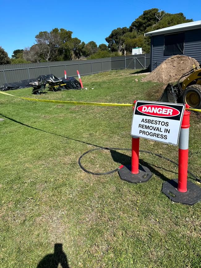 During clean-up of the Hindmarsh Island property. Pictures: supplied