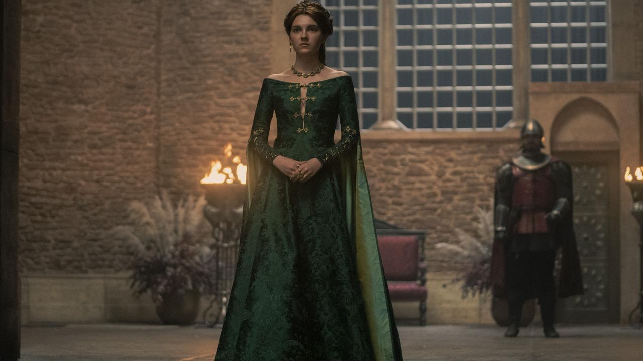 Alicent in her (symbolically significant) green dress. Picture: Foxtel/Binge/HBO