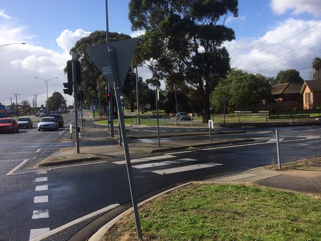 The intersection in Frankston North, Melbourne, where Karen Rae was last seen.