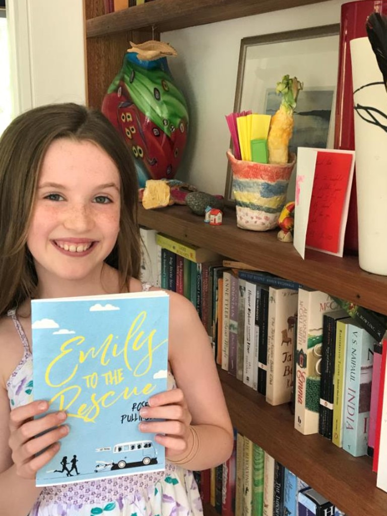 Kids News Short Story winner (under 10s) Rose Pullinger from Tasmania with her published book from last year’s competition.