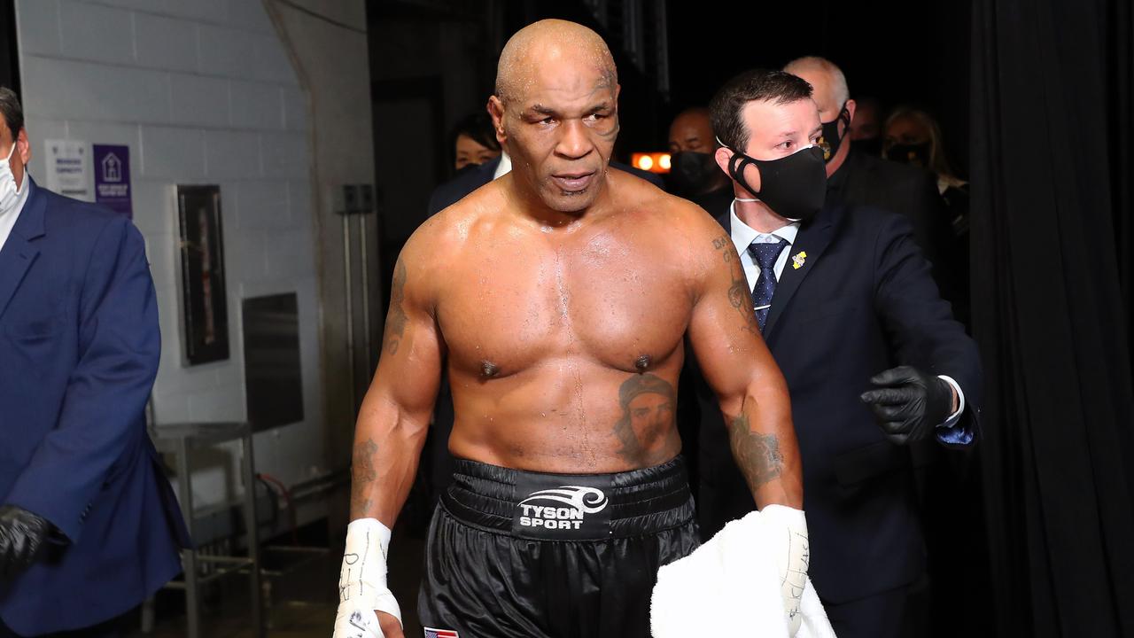 Mike Tyson was in top shape when he last fought against Roy Jones Jr in 2020. (Photo by Joe Scarnici / GETTY)