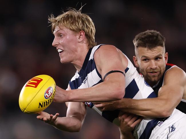 Knevitt’s opportunities were few and far between last season. Picture: Darrian Traynor/Getty Images via AFL Photos