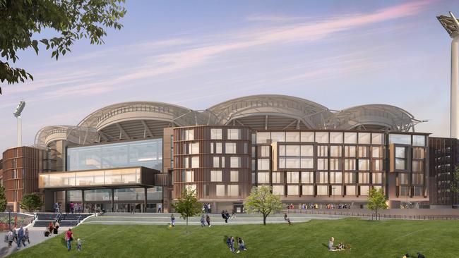 An artist impression of the proposed Adelaide Oval hotel.