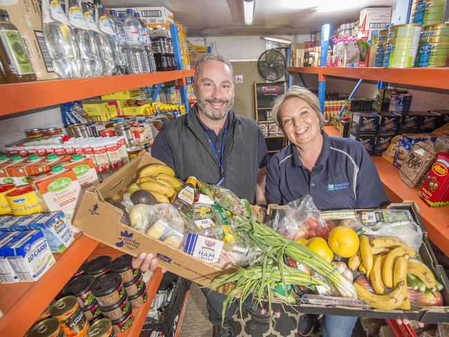 Helping Hands Mission workers Adam Volpato and Kelly Pudge. Picture: Rob Leeson.