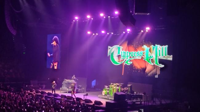 Cypress Hill played the Brisbane Entertainment Centre on Tuesday night. Picture: Alex Strachan