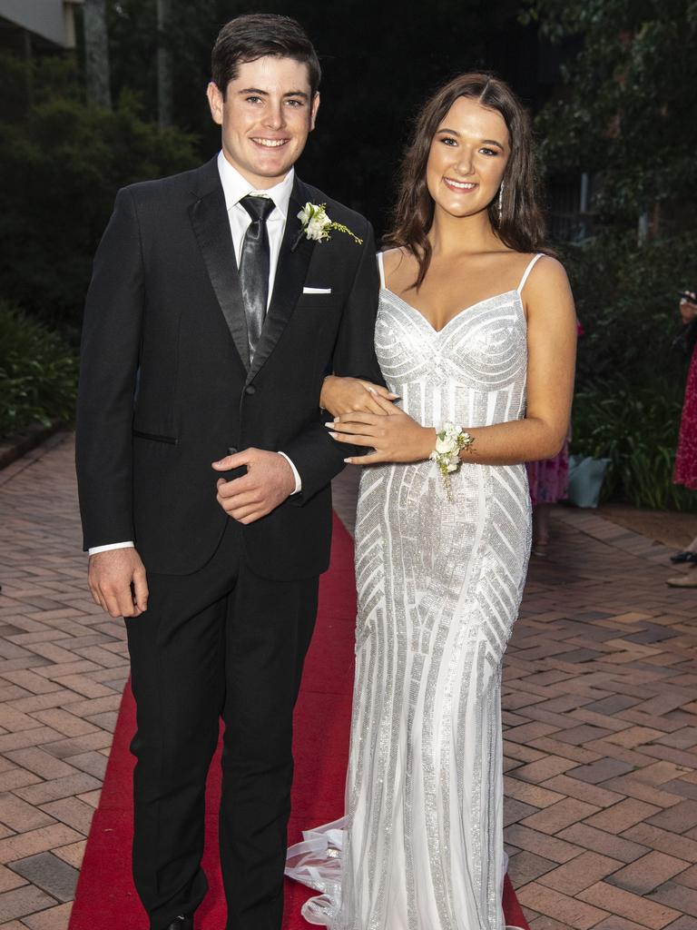 Sienna Green and Lachie Brownlie at Fairholme College formal, Wednesday, March 29, 2023. Picture: Kevin Farmer