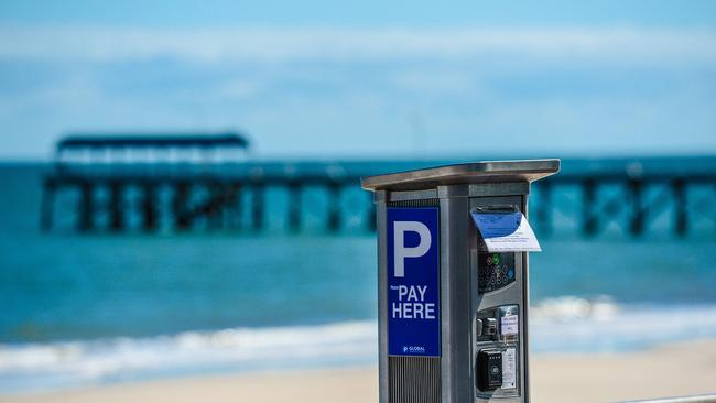 Vandalised parking meter at Henley Square. Picture: AAP/Roy VanDerVegt