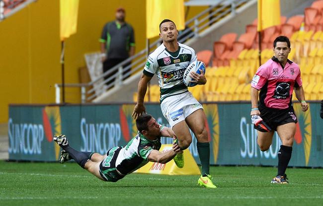 Marmin Barba makes a break in the Intrust Super Cup grand final at Suncorp Stadium on Sunday. Photo: Rob Williams / The Queensland Times. Picture: Rob Williams