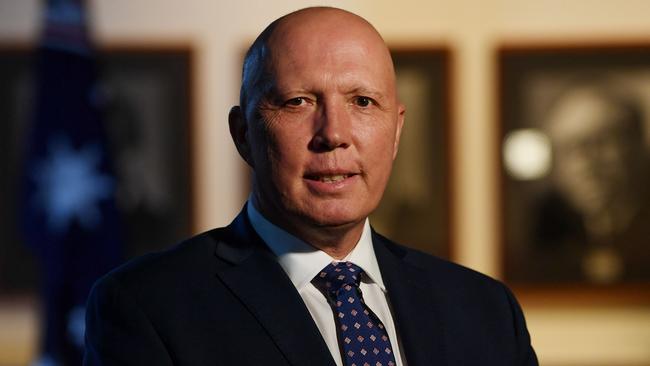 Those satisfied with Peter Dutton’s performance dropped two points to 35 per cent while those saying they were dissatisfied rose two points to 43 per cent. Picture: Tracey Nearmy