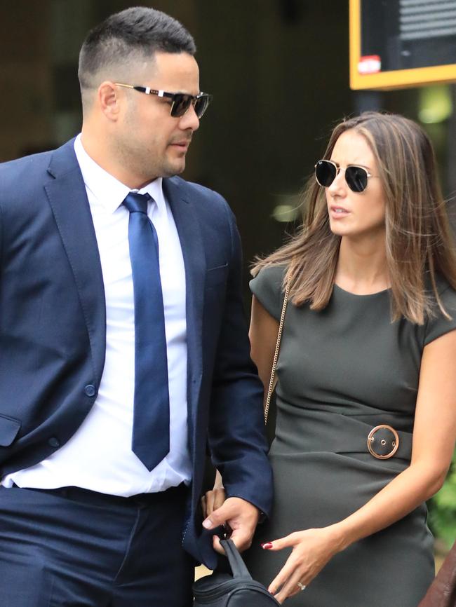 Hayne and his wife Amelia Bonnici during the trial. Picture: NCA NewsWire/Christian Gilles