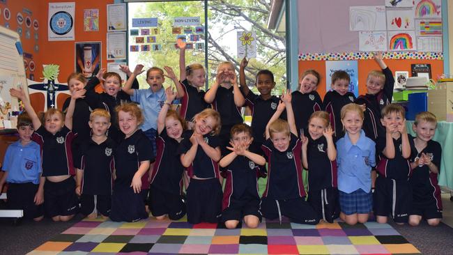 St John's Catholic School Roma's Prep Maroon class. Picture: Chloe Cufflin.