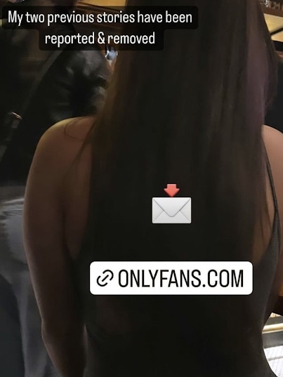 Williams posts an Instagram story with a link to her OnlyFans Picture: Supplied