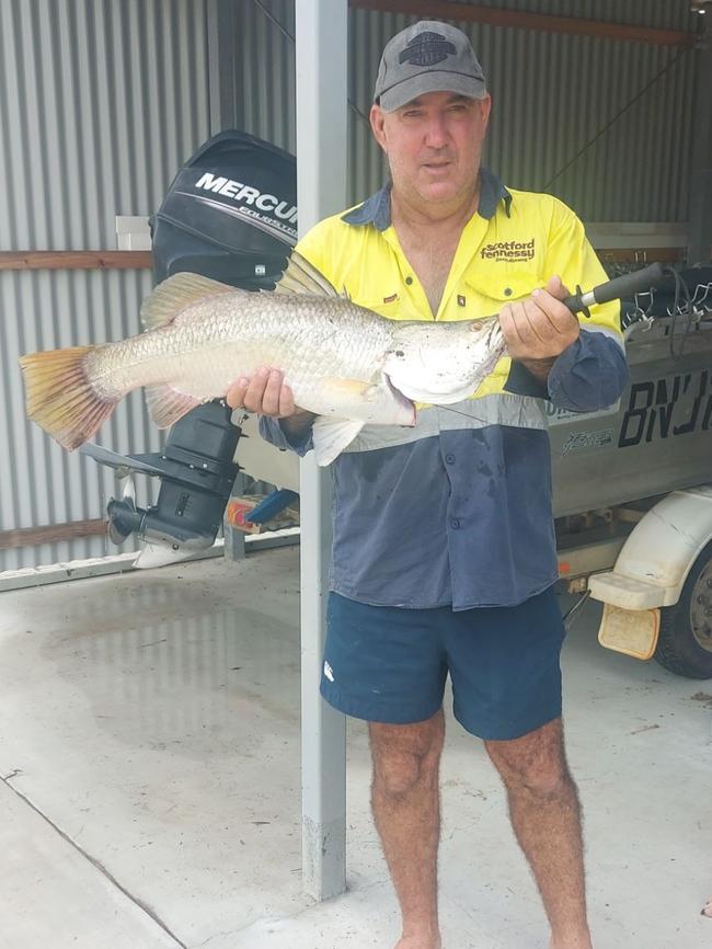 Dave Coplick snagged this barramundi at Groper Creek as floodwaters rose on February 4, 2025.